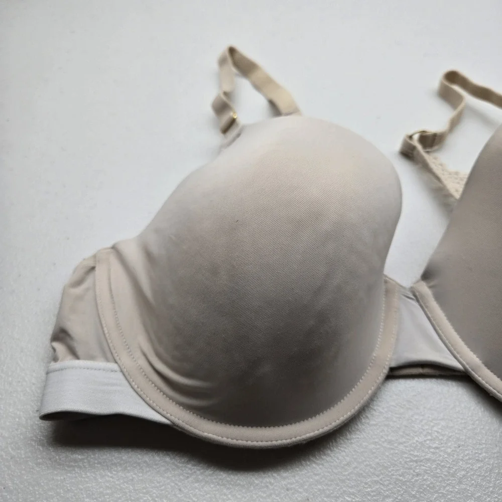 Lively Women Bra 38D Beige T Shirt Underwired Lace Strap Adjustable‎